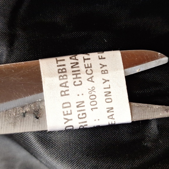 Rabbit Fur Coat, Black - Picture 4 of 7